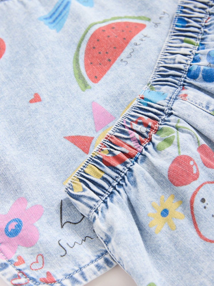 Denim 100% Cotton Top and Shorts Set (3mths-7yrs) - Image 5 of 5