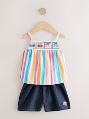 Rainbow 100% Cotton Top and Shorts Set (3mths-7yrs) - Image 5 of 9