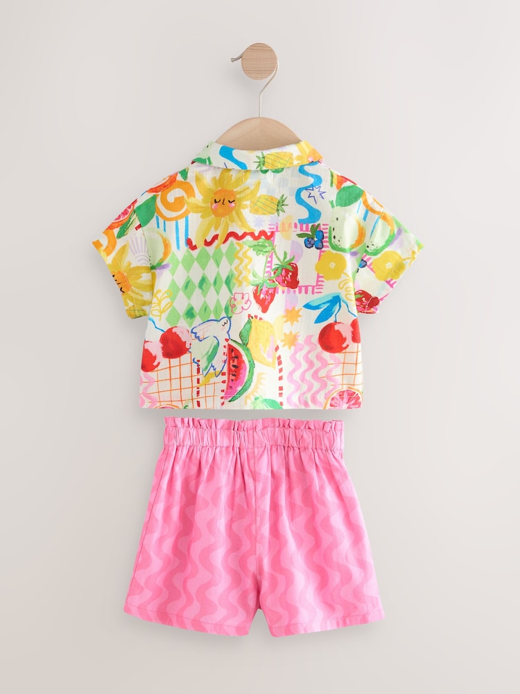 Multi 100% Cotton Shirt and Short Printed Set (3mths-7yrs) - Image 6 of 8