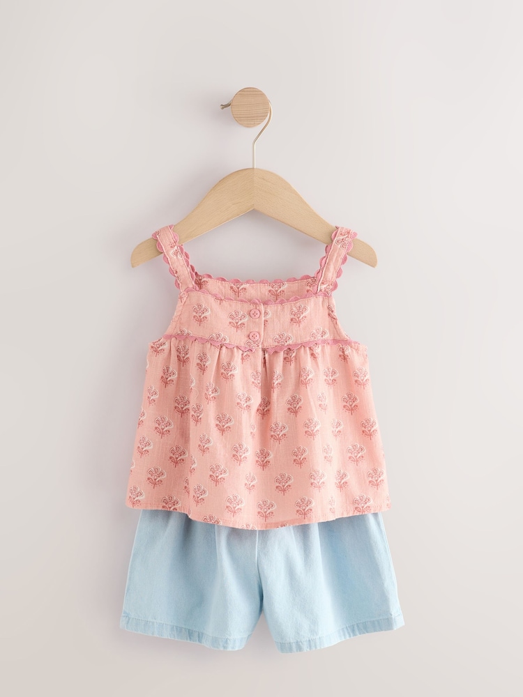 Pink Print Top And Shorts Set (3mths-7yrs) - Image 3 of 5