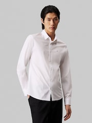 Calvin Klein White Slim Fit Poplin Stretch Shirt - Image 1 of 13