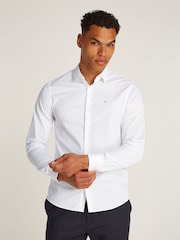 Calvin Klein White Slim Fit Poplin Stretch Shirt - Image 10 of 13