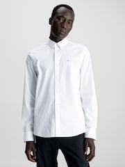 Calvin Klein White Slim Fit Poplin Stretch Shirt - Image 3 of 13