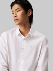 Calvin Klein White Slim Fit Poplin Stretch Shirt - Image 5 of 13