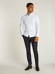 Calvin Klein White Slim Fit Poplin Stretch Shirt - Image 9 of 13