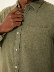 FatFace Khaki Green Long Sleeve Brushed Shirt - Image 4 of 5