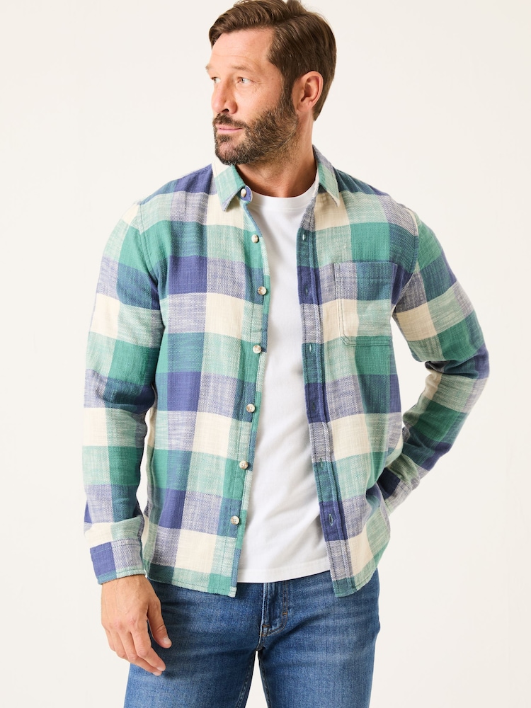FatFace Neath Dusky Green Long Sleeve Check Shirt - Image 1 of 5