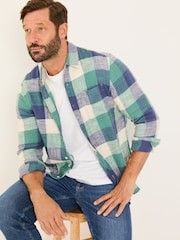 FatFace Neath Dusky Green Long Sleeve Check Shirt - Image 3 of 5