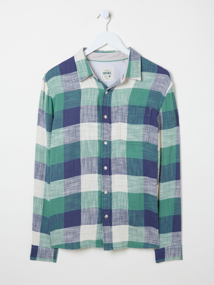 FatFace Neath Dusky Green Long Sleeve Check Shirt - Image 5 of 5