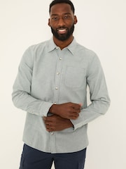 FatFace Dusky Green Long Sleeve Oxford Shirt - Image 1 of 5