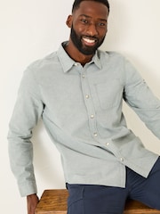 FatFace Dusky Green Long Sleeve Oxford Shirt - Image 3 of 5