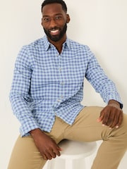 FatFace Sandy Light Vintage Blue Long Sleeve Check Shirt - Image 3 of 5