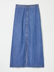 FatFace Blue Denim Arabella Midi Skirt - Image 11 of 12