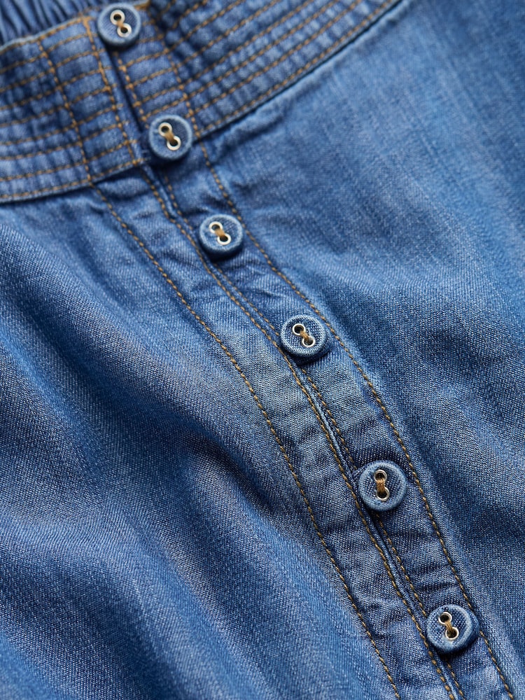 FatFace Blue Denim Arabella Midi Skirt - Image 12 of 12