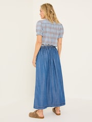 FatFace Blue Denim Arabella Midi Skirt - Image 3 of 12