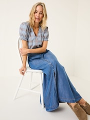 FatFace Blue Denim Arabella Midi Skirt - Image 4 of 12