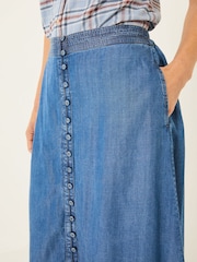FatFace Blue Denim Arabella Midi Skirt - Image 6 of 12