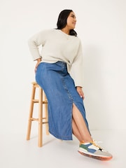 FatFace Blue Denim Arabella Midi Skirt - Image 9 of 12