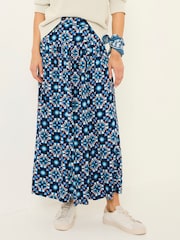 FatFace Indigo Blue Jay Midi Skirt - Image 4 of 6