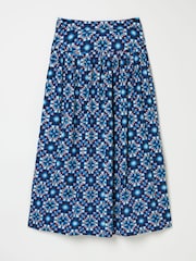 FatFace Indigo Blue Jay Midi Skirt - Image 6 of 6