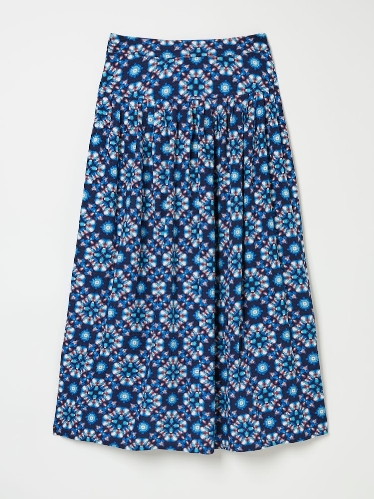 FatFace Indigo Blue Jay Midi Skirt - Image 6 of 6