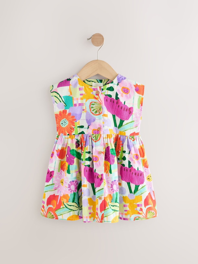 Multi Floral Button Through Summer Dress (3mths-10yrs) - Image 6 of 9