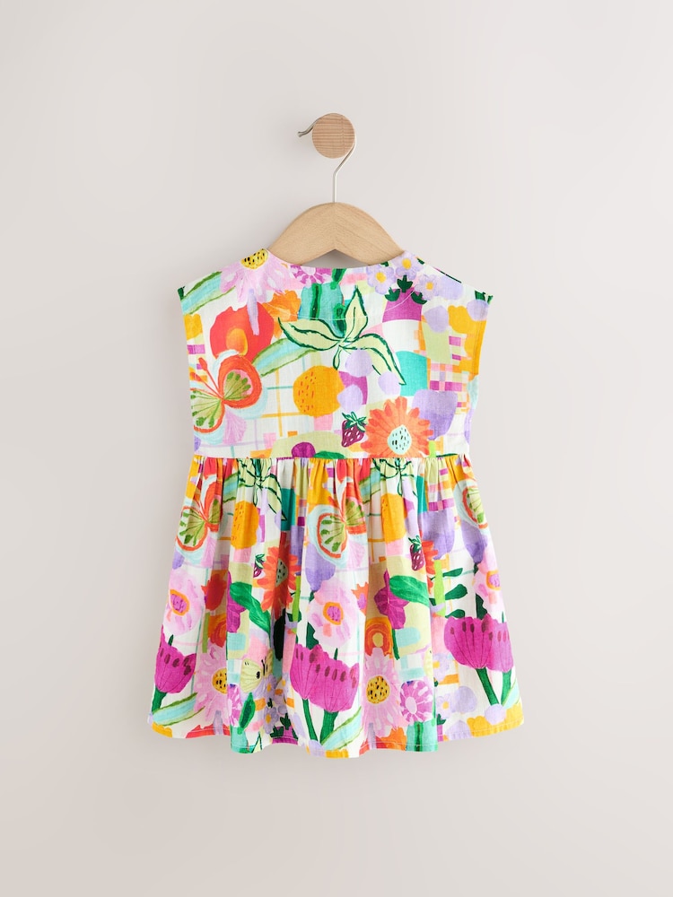 Multi Floral Button Through Summer Dress (3mths-10yrs) - Image 7 of 9