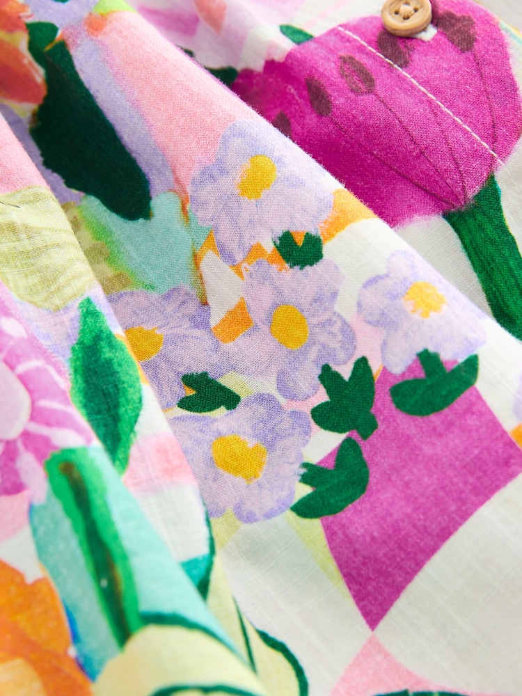 Multi Floral Button Through Summer Dress (3mths-10yrs) - Image 8 of 9