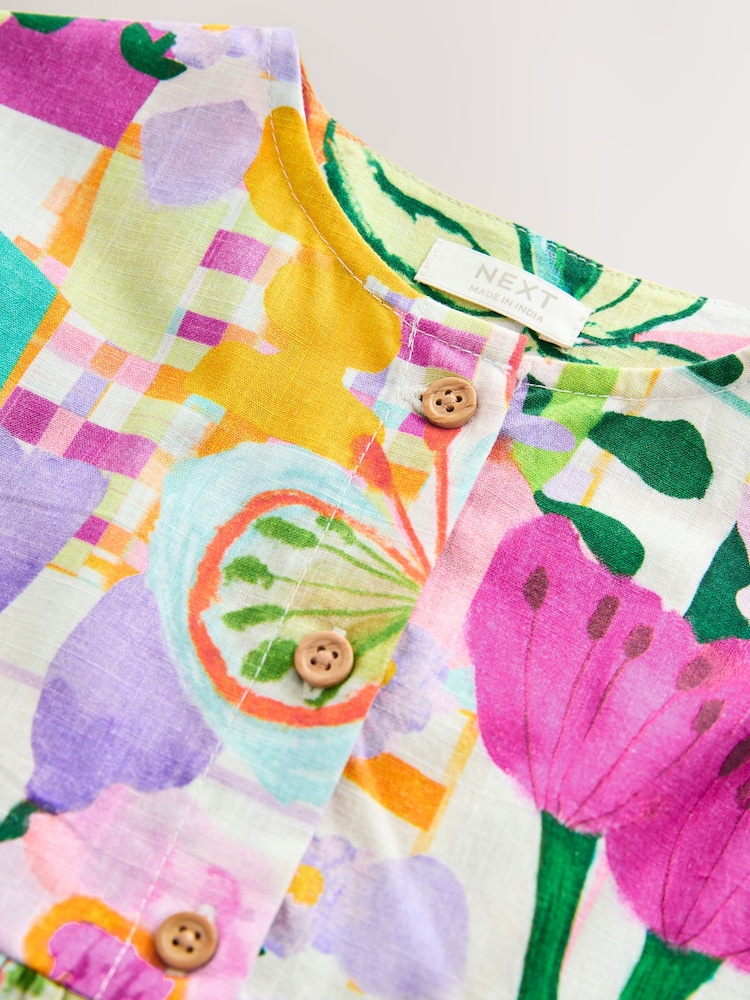 Multi Floral Button Through Summer Dress (3mths-10yrs) - Image 9 of 9