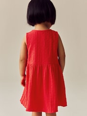 Red Sleeveless Peplum Summer Dress (3mths-8yrs) - Image 3 of 8