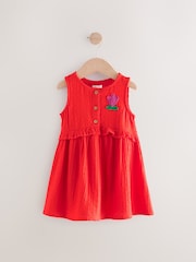 Red Sleeveless Peplum Summer Dress (3mths-8yrs) - Image 5 of 8