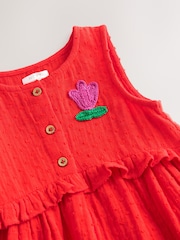 Red Sleeveless Peplum Summer Dress (3mths-8yrs) - Image 7 of 8