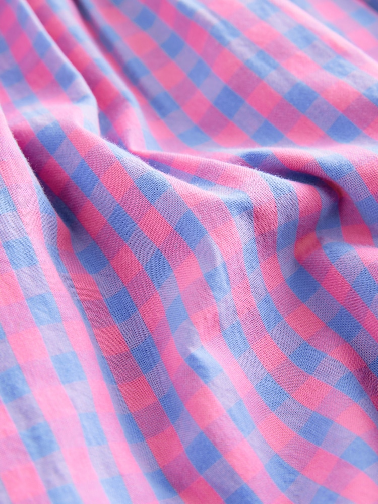 Pink/Purple Check Sleeveless Collar Summer Dress (3mths-10yrs) - Image 7 of 7
