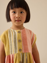 Rust/Pink Stripe Button Through Summer Dress (3mths-10yrs) - Image 2 of 7