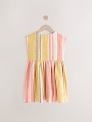 Rust/Pink Stripe Button Through Summer Dress (3mths-10yrs) - Image 5 of 7