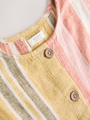 Rust/Pink Stripe Button Through Summer Dress (3mths-10yrs) - Image 6 of 7