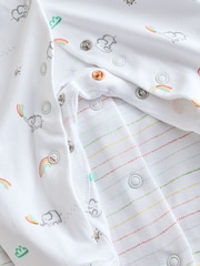 Multi/White Rainbow Stripe Animal Sleepsuits 2 Pack - Image 5 of 5