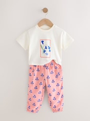 Pink Floral 100% Cotton T-Shirt and Trousers Set (3mths-7yrs) - Image 6 of 9
