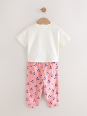 Pink Floral 100% Cotton T-Shirt and Trousers Set (3mths-7yrs) - Image 7 of 9