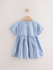 Blue/White Stripe Denim Strawberry Pocket Summer Dress (3mths-8yrs) - Image 6 of 8