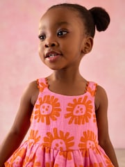 Bright Pink Floral 100% Cotton Printed Playsuit (3mths-7yrs) - Image 2 of 8