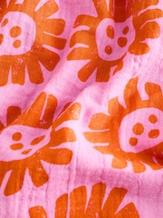Bright Pink Floral 100% Cotton Printed Playsuit (3mths-7yrs) - Image 6 of 8