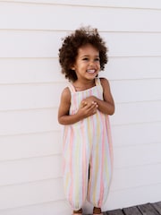 Rainbow Stripe 100% Cotton Playsuit (3mths-7yrs) - Image 2 of 9