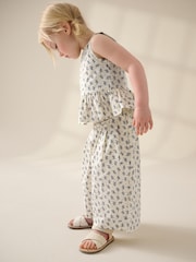 Neutral 100% Cotton Floral Print Top and Trousers Set (3mths-7yrs) - Image 3 of 9
