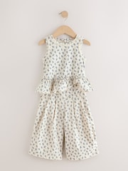 Neutral 100% Cotton Floral Print Top and Trousers Set (3mths-7yrs) - Image 7 of 9
