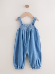 Denim Embroidered 100% Cotton Playsuit (3mths-7yrs) - Image 2 of 4