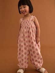 Pink 100% Cotton Playsuit (3mths-7yrs) - Image 1 of 7