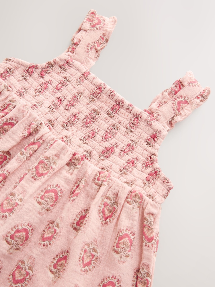 Pink 100% Cotton Playsuit (3mths-7yrs) - Image 6 of 7