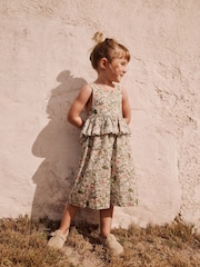 Pale Pink Floral 100% Cotton Printed Playsuit (3mths-7yrs) - Image 1 of 8