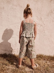 Pale Pink Floral 100% Cotton Printed Playsuit (3mths-7yrs) - Image 3 of 8